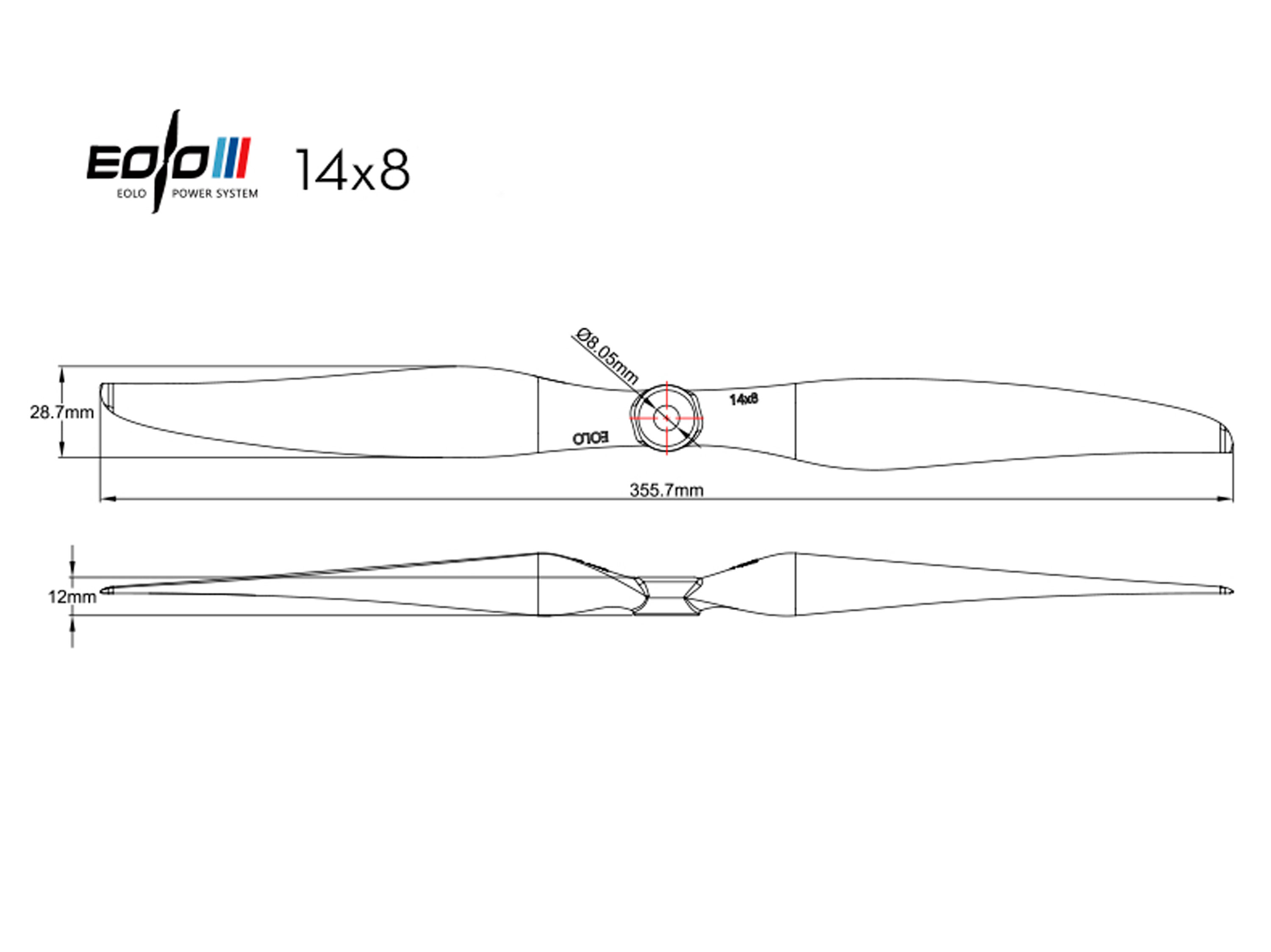 Пропелер SunnySky Eolo 14x8E (світлина #3)