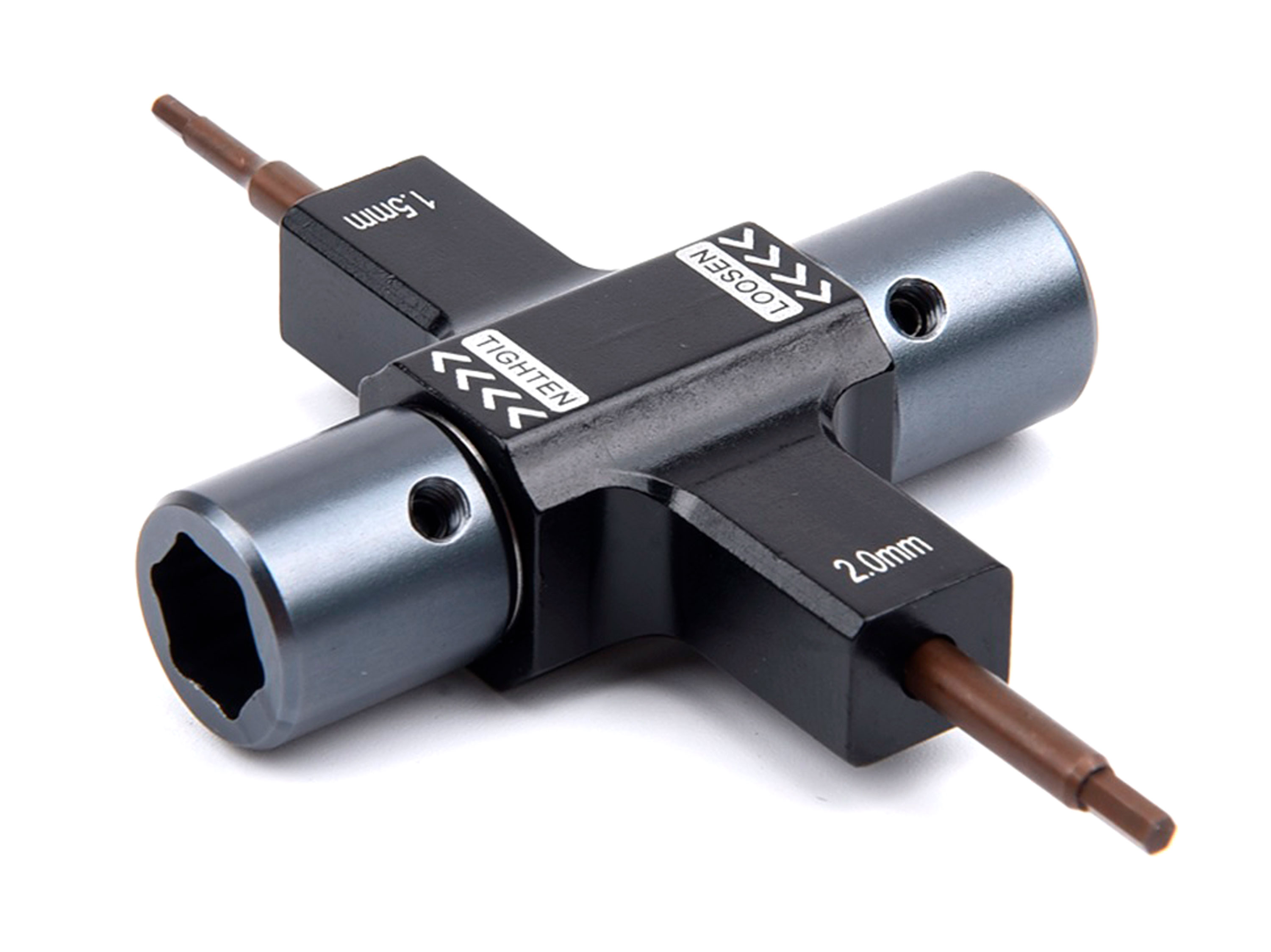 Викрутка шестигранник 1.5мм/2.0мм з гайковим ключом для пропелерів M5 (світлина #1)