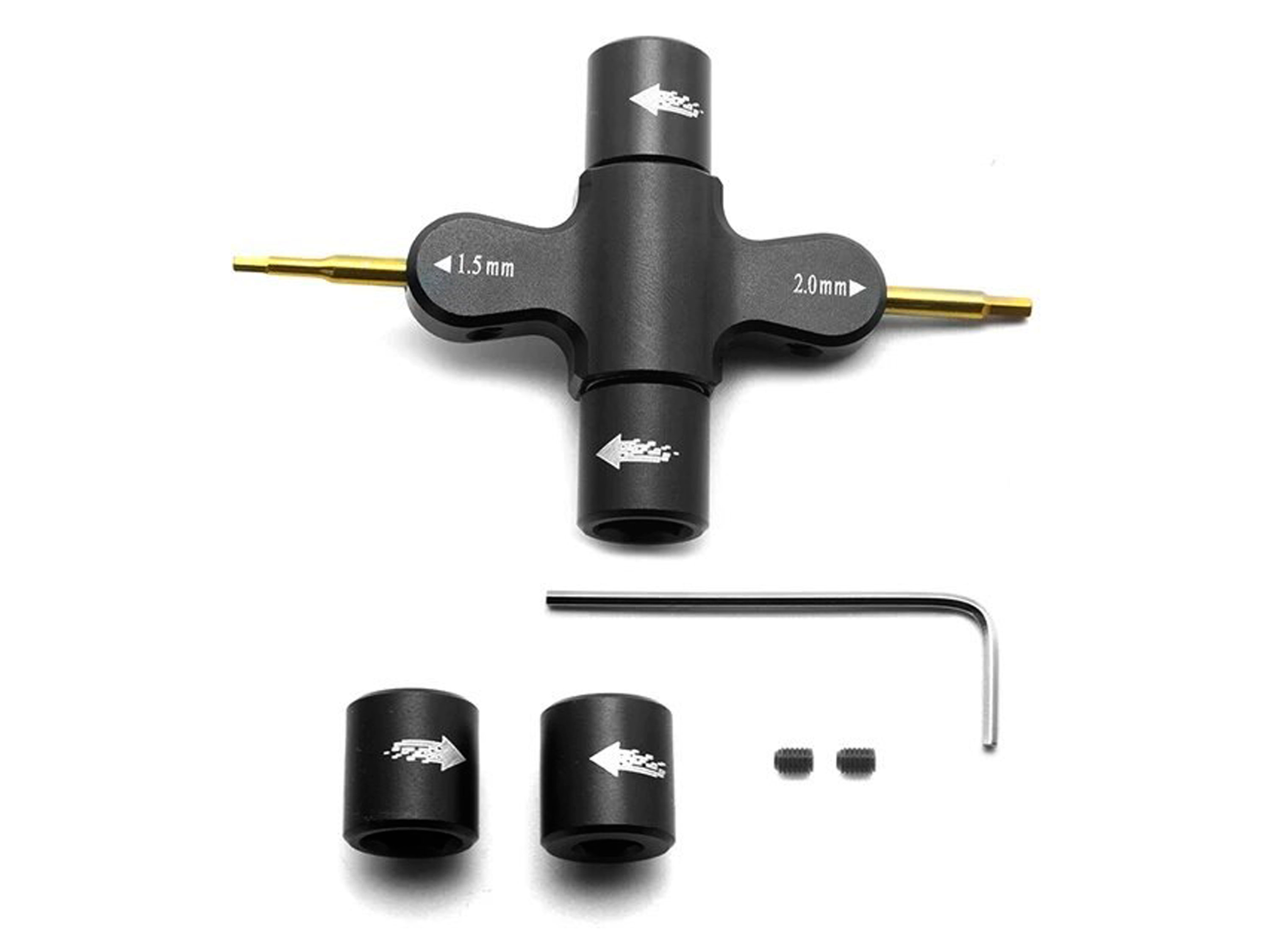 Викрутка шестигранник 1.5мм/2.0мм з гайковим ключом для пропелерів M3/M5 (світлина #3)