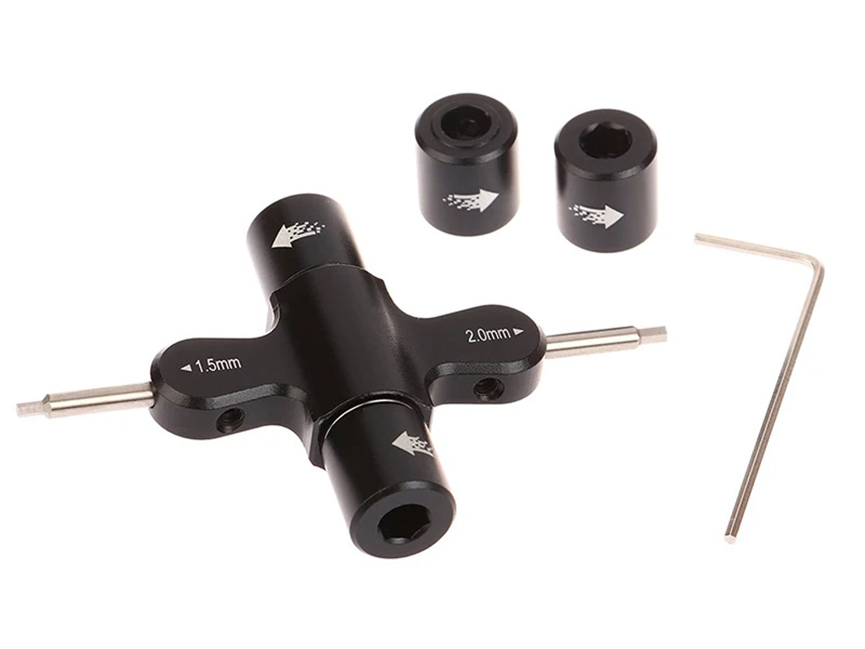 Викрутка шестигранник 1.5мм/2.0мм з гайковим ключом для пропелерів M3/M5 (світлина #4)