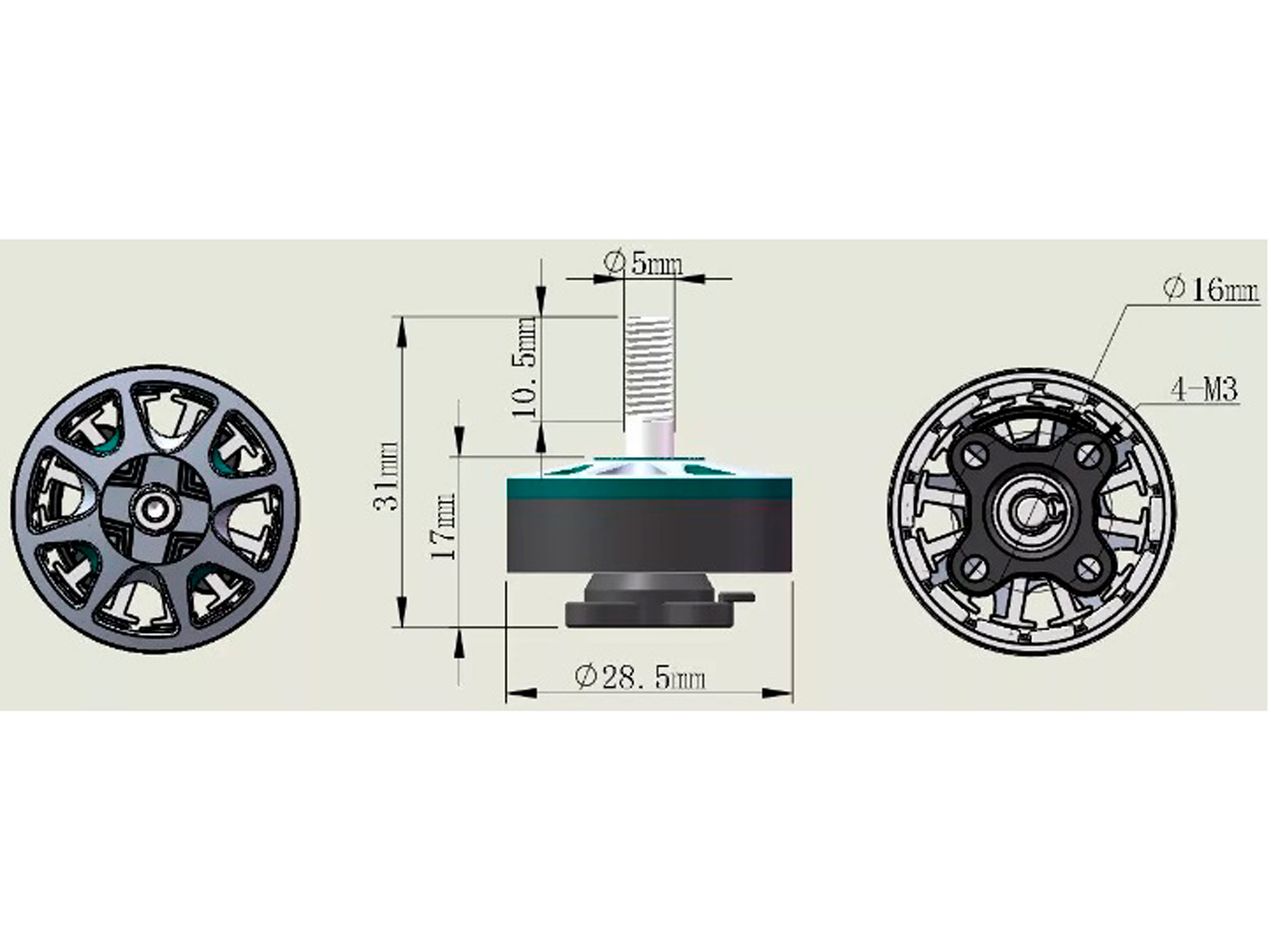 Двигун безколекторний DYS SF2306-2500kv (світлина #5)