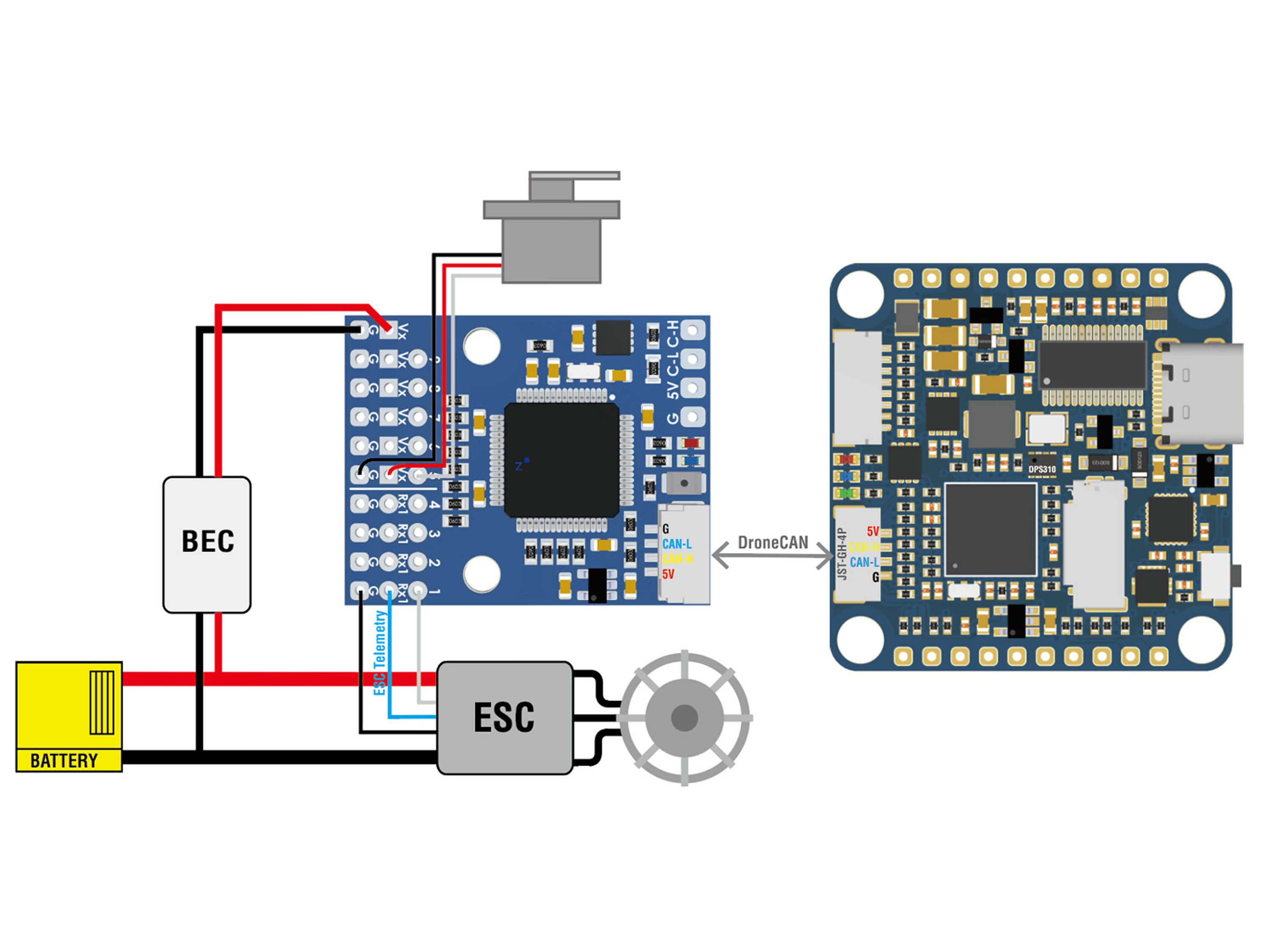 Адаптер Matek CAN-L4-PWM (AP_PERIPH DRONECAN в PWM) (світлина #3)