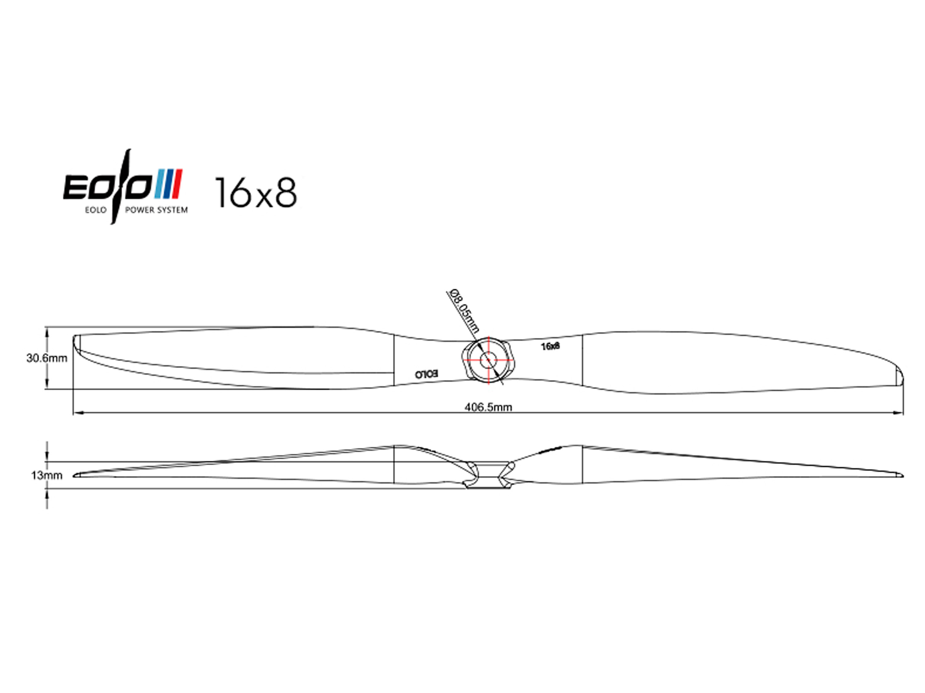 Пропелер SunnySky Eolo 16x8E (світлина #3)