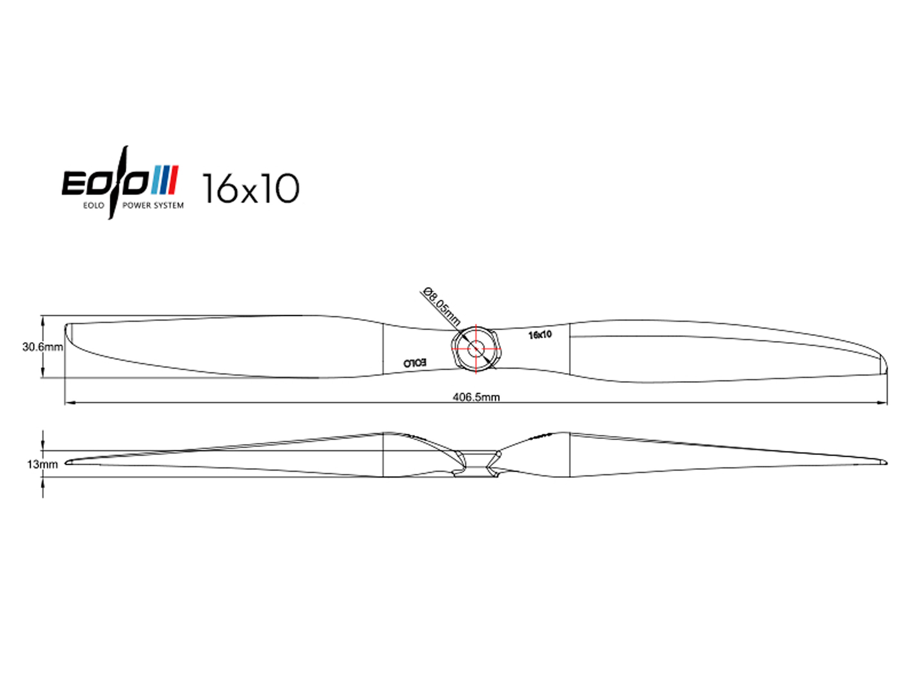 Пропелер SunnySky Eolo 16x10E (світлина #3)