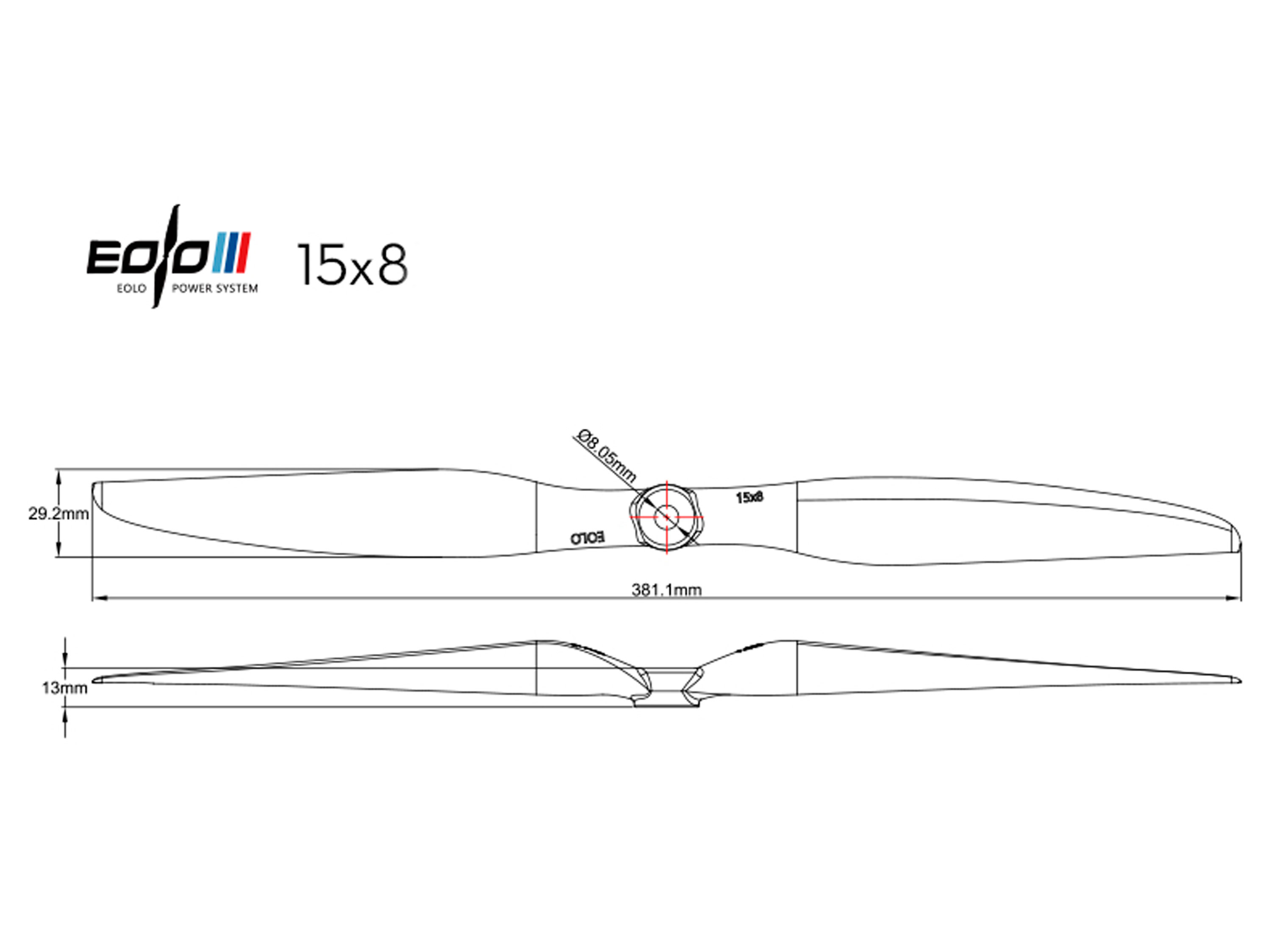 Пропелер SunnySky Eolo 15x8E (світлина #3)