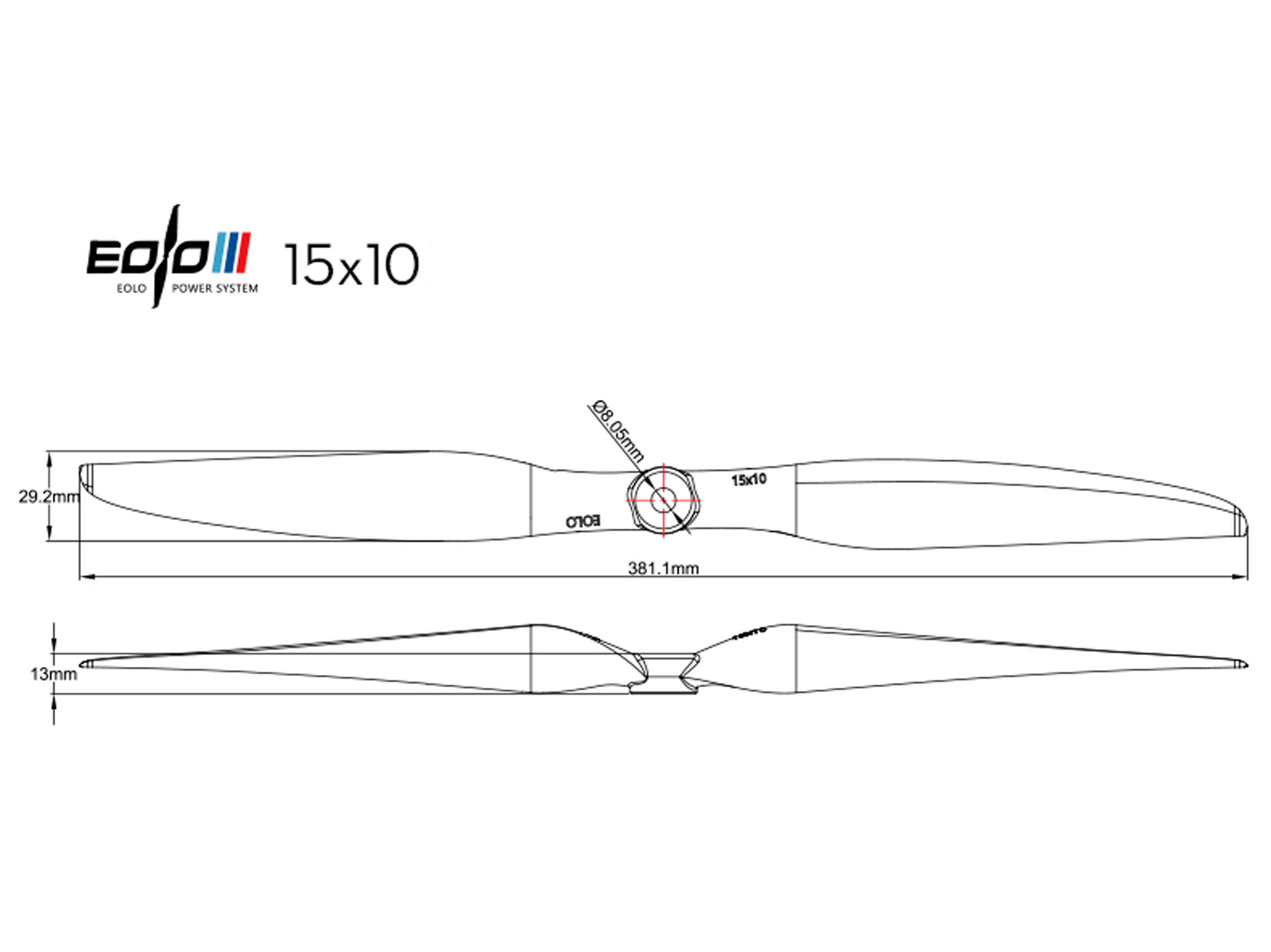Пропелер SunnySky Eolo 15x10E (світлина #3)