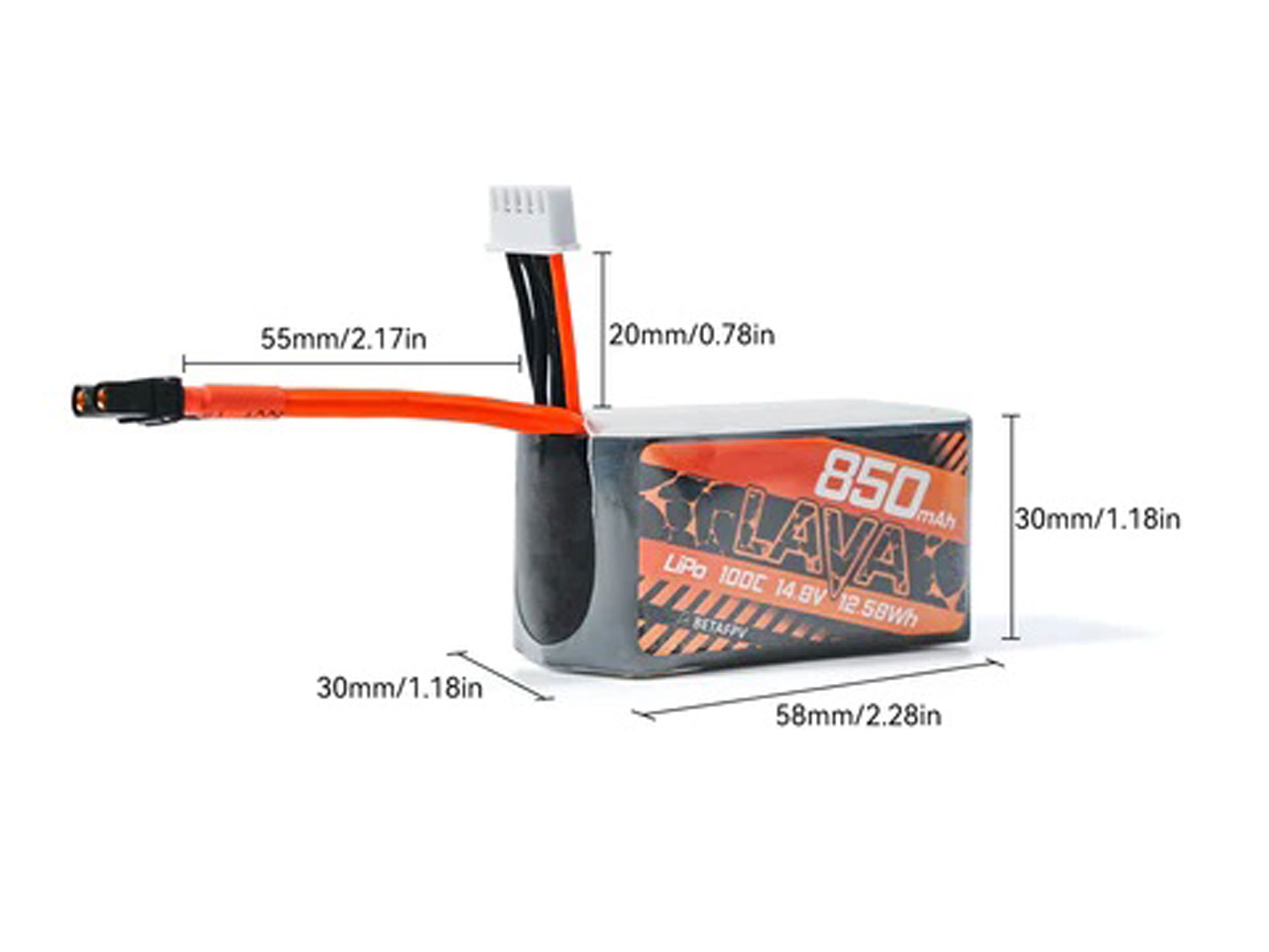 Акумулятор BetaFPV LAVA 850mAh 4S 100C (світлина #3)