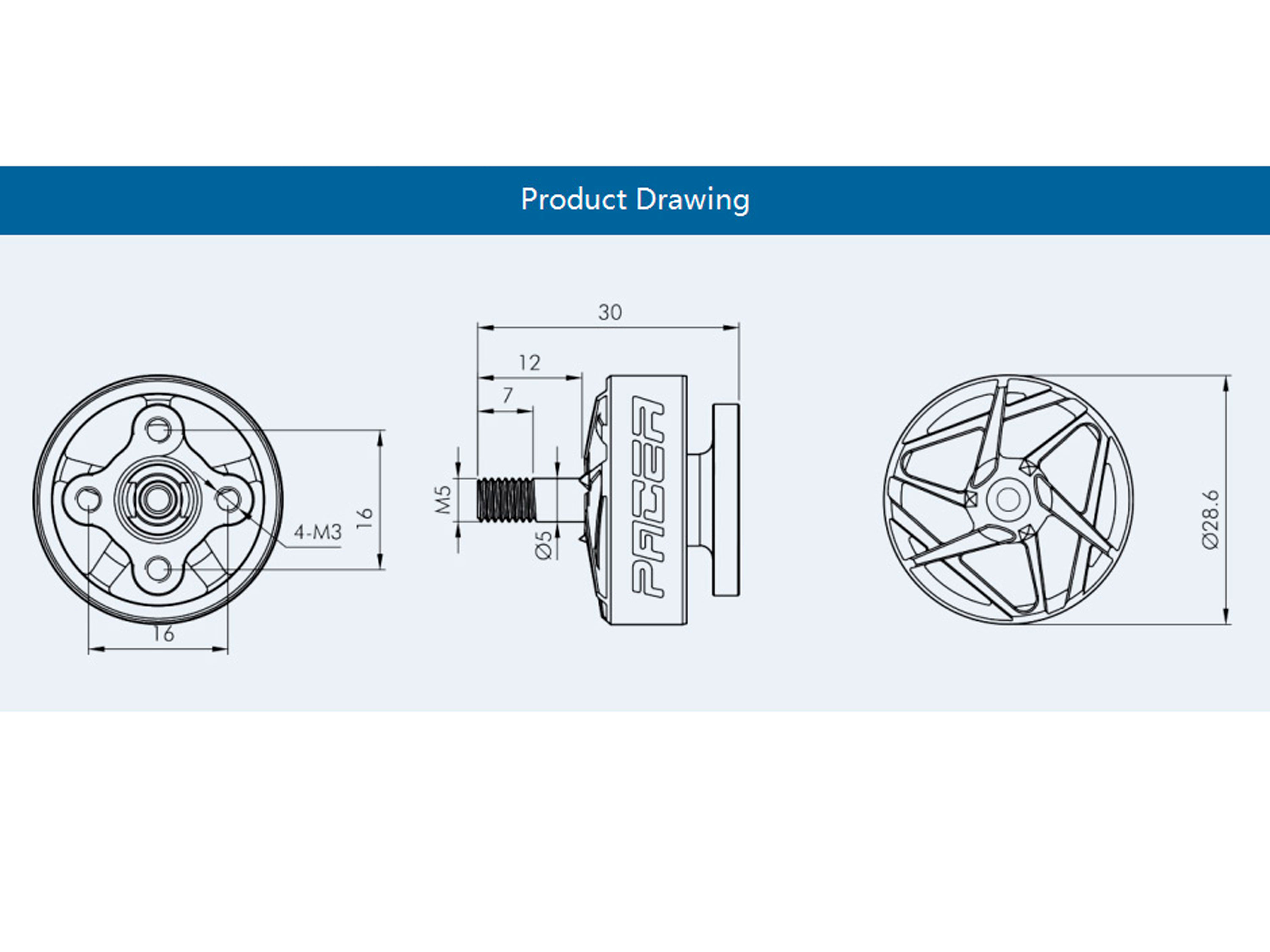 Двигун безколекторний T-Motor Pacer P2306-2550kv V3 (світлина #4)