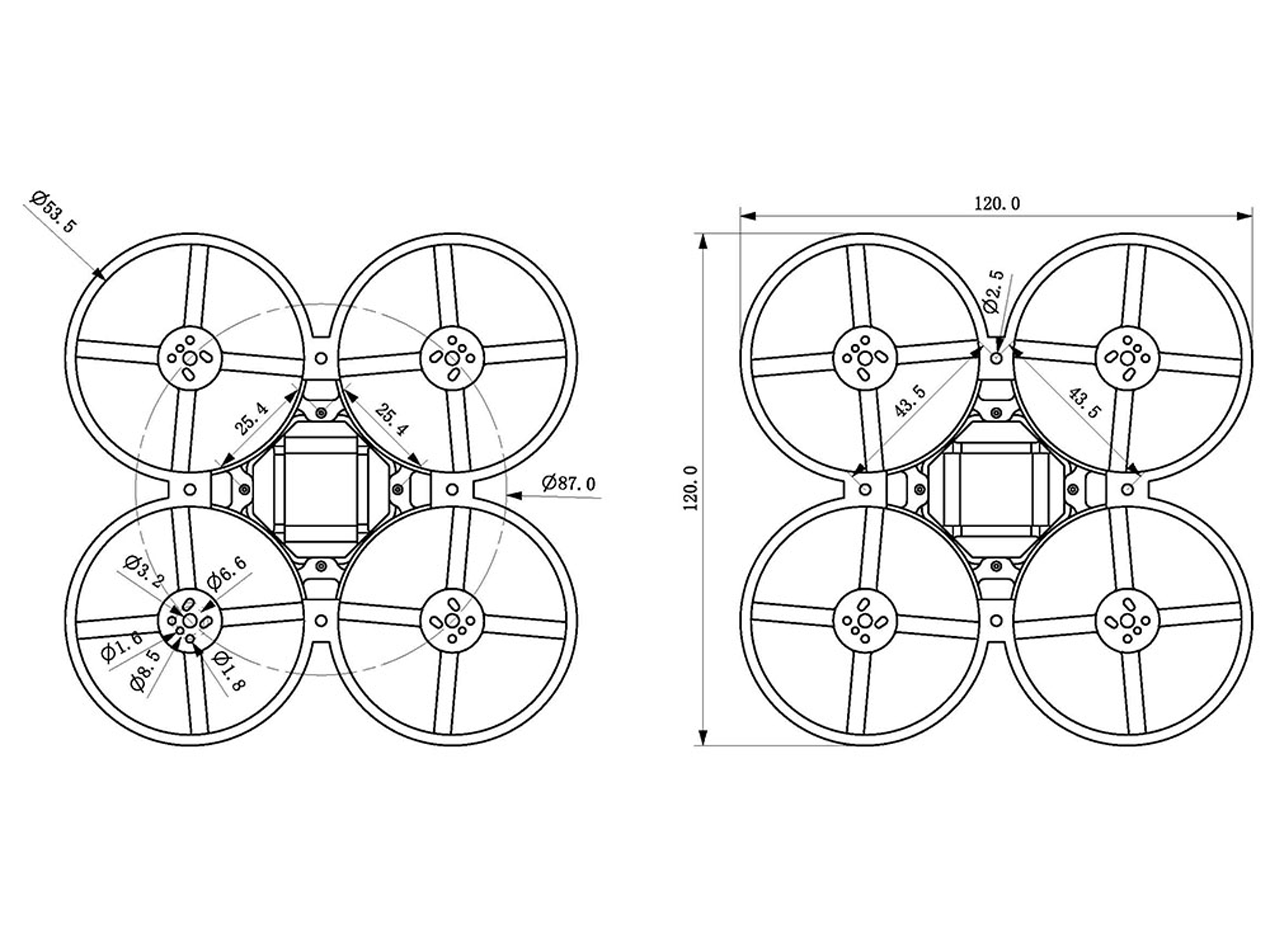 Рама Happymodel для Mobula8 (чорна) (світлина #4)