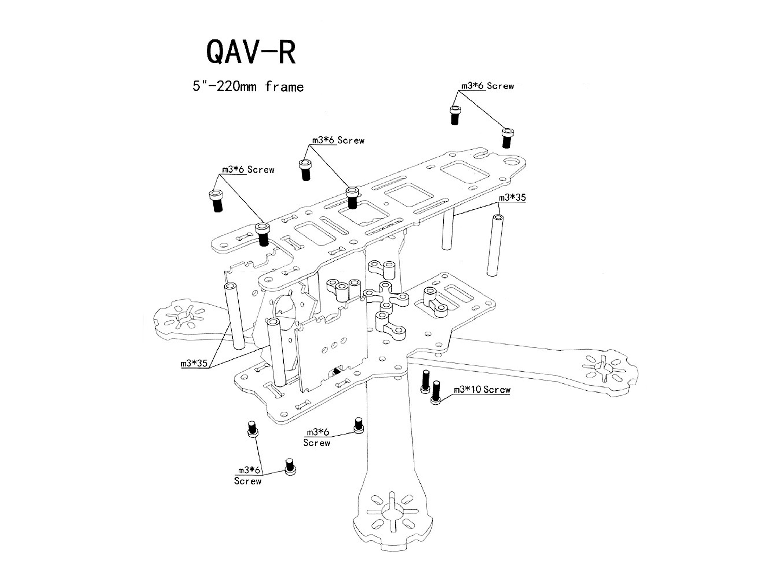 Рама для квадрокоптера QAV-R 5