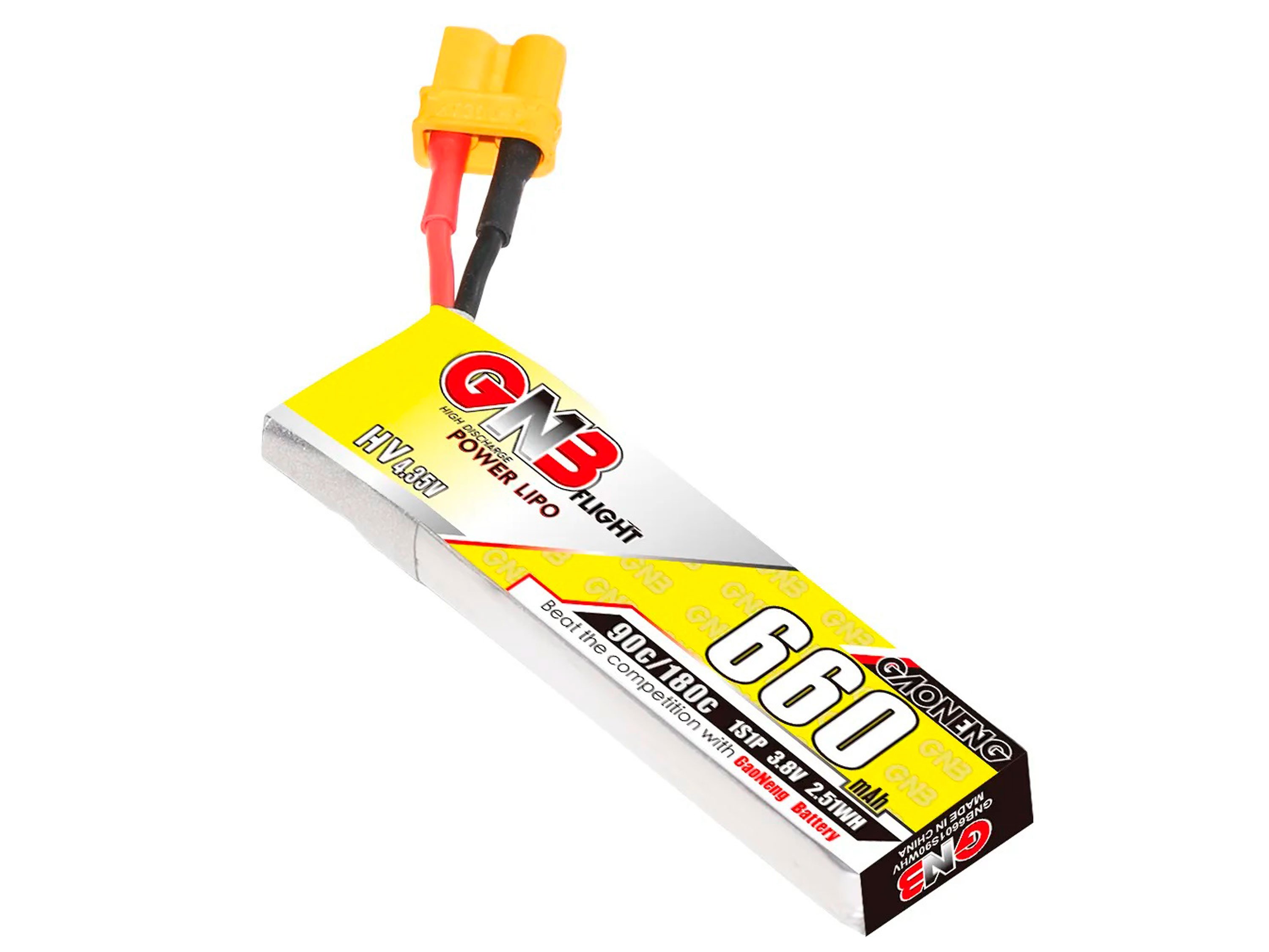 Акумулятор Gaoneng GNB HV XT30 660mAh 1S 90C (з дротом) (світлина #1)