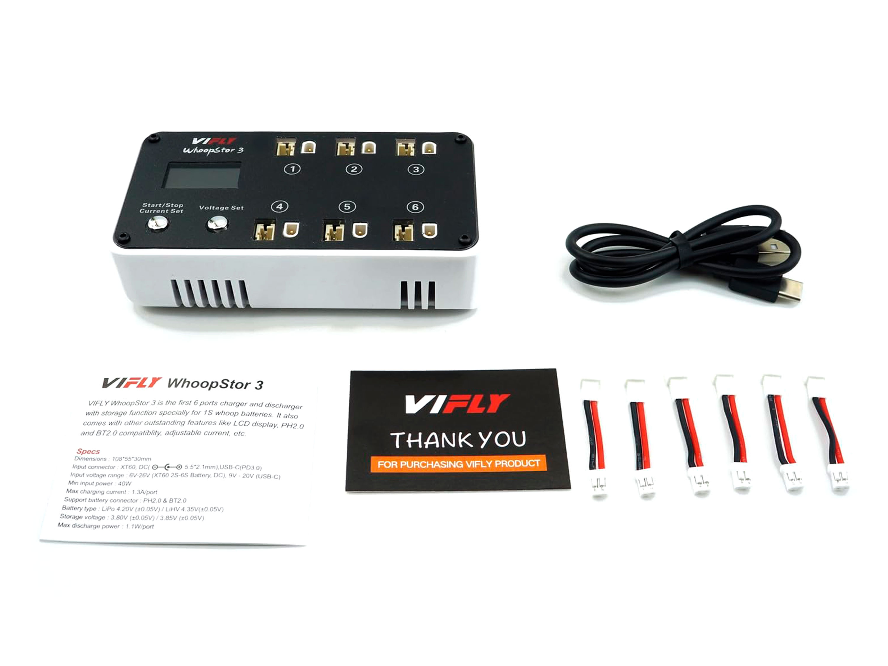 Зарядний пристрій ViFly WhoopStor V3 1S (PH2.0/BT2.0) (світлина #3)