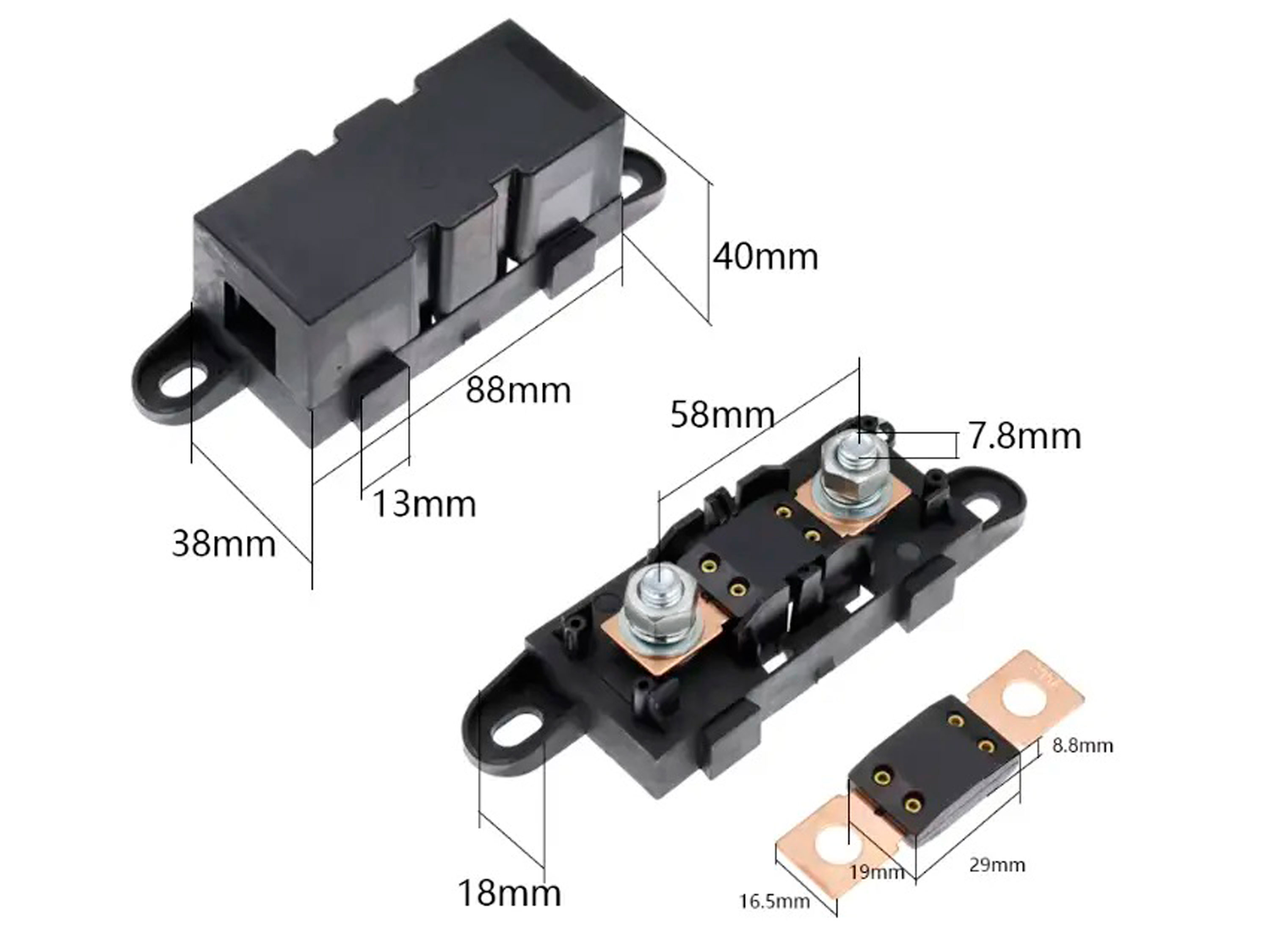 Запобіжник силовий ANM-H3 MEGA M8 200A (з корпусом) (світлина #6)