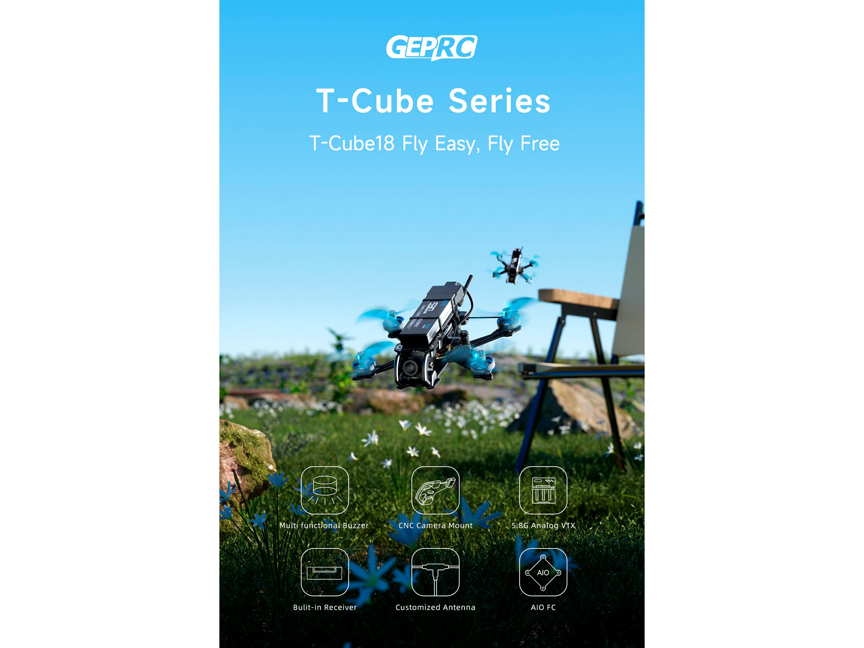 Квадрокоптер GEPRC T-Cube18 FPV 1S (ELRS 2.4ГГц) (світлина #7)