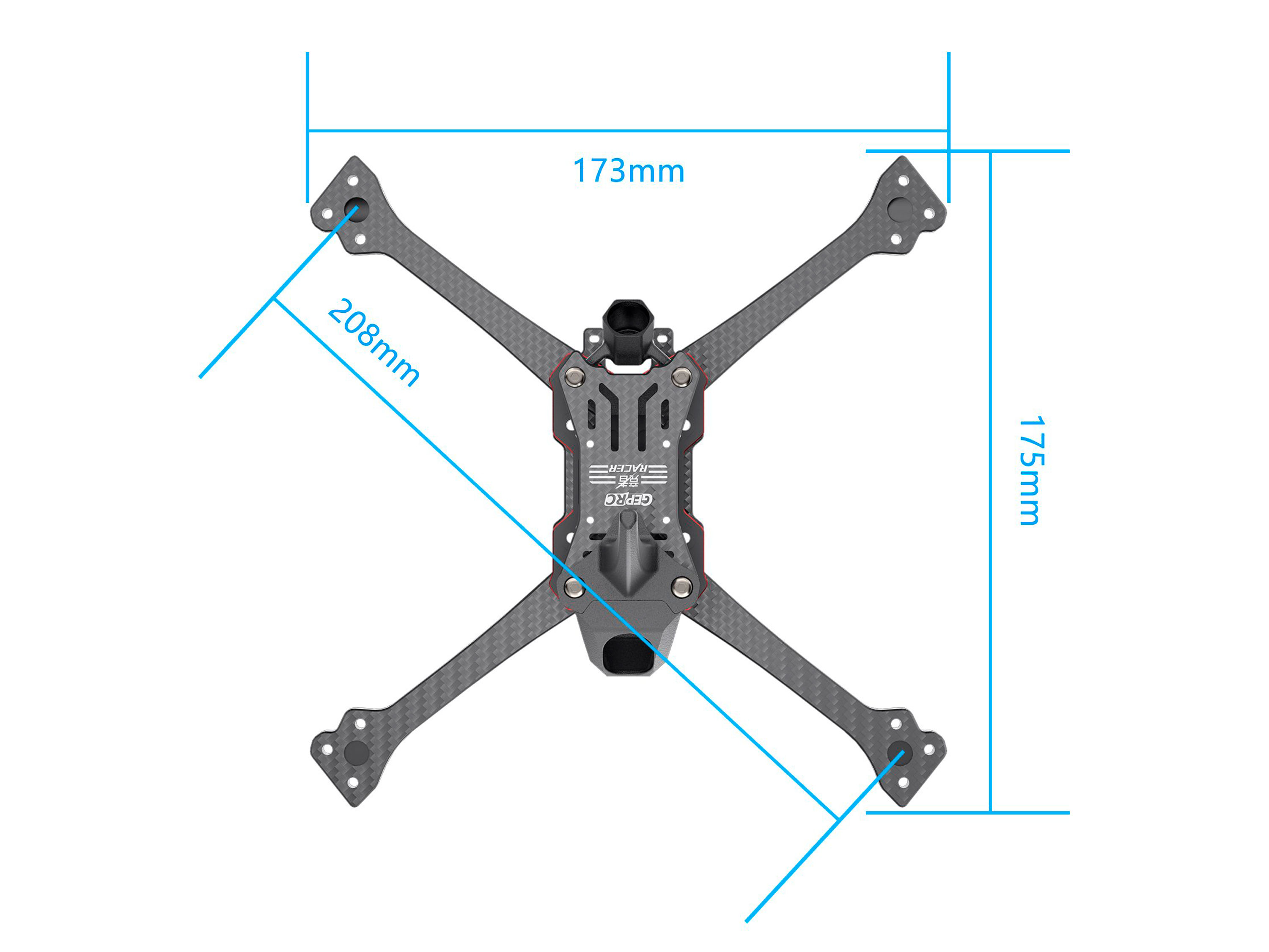 Рама для квадрокоптера GEPRC GEP-Racer (208мм) (світлина #6)