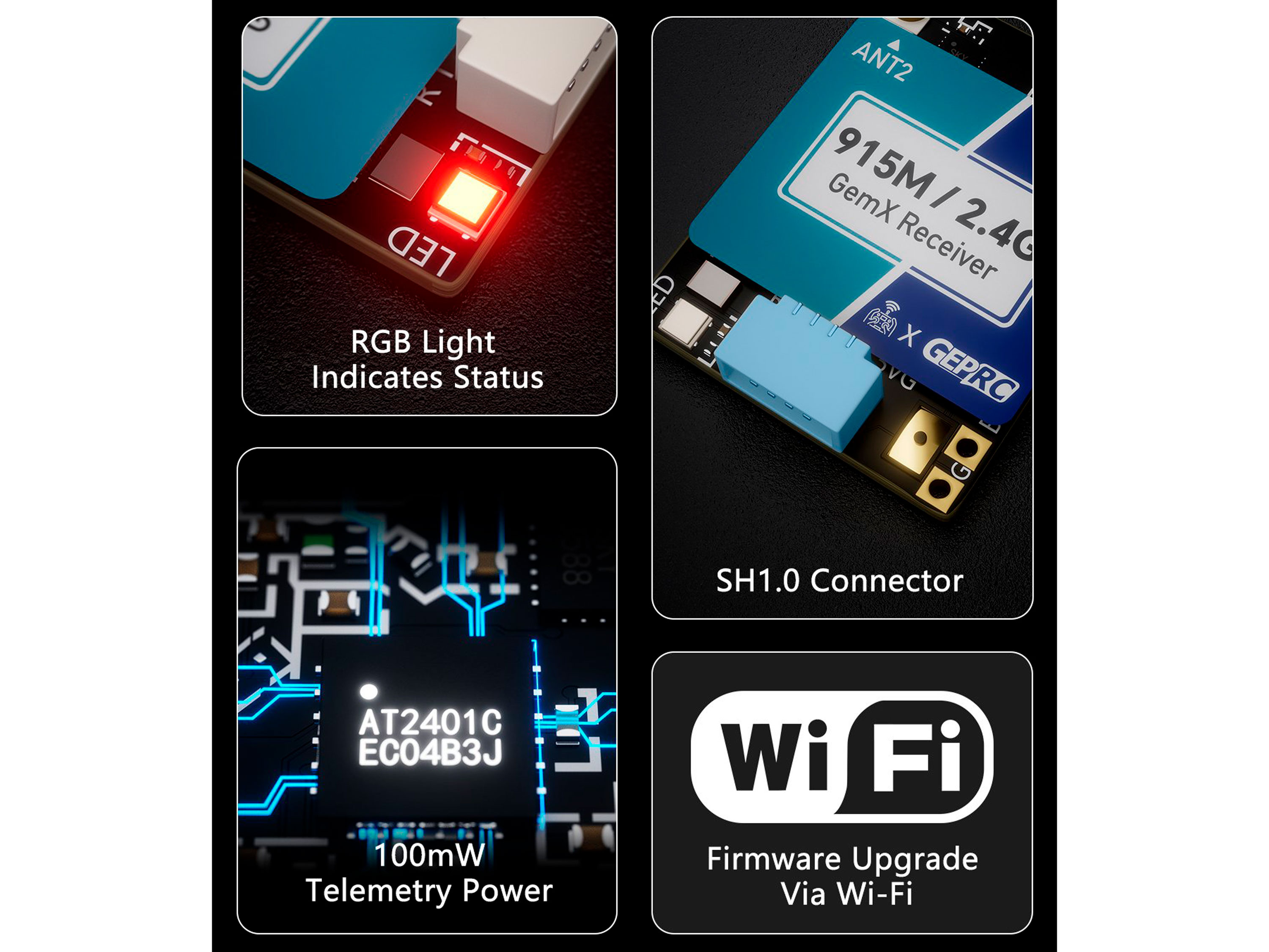 Приймач GEPRC Gemini Xrossband ELRS (2.4GHz/915MHz) (світлина #9)