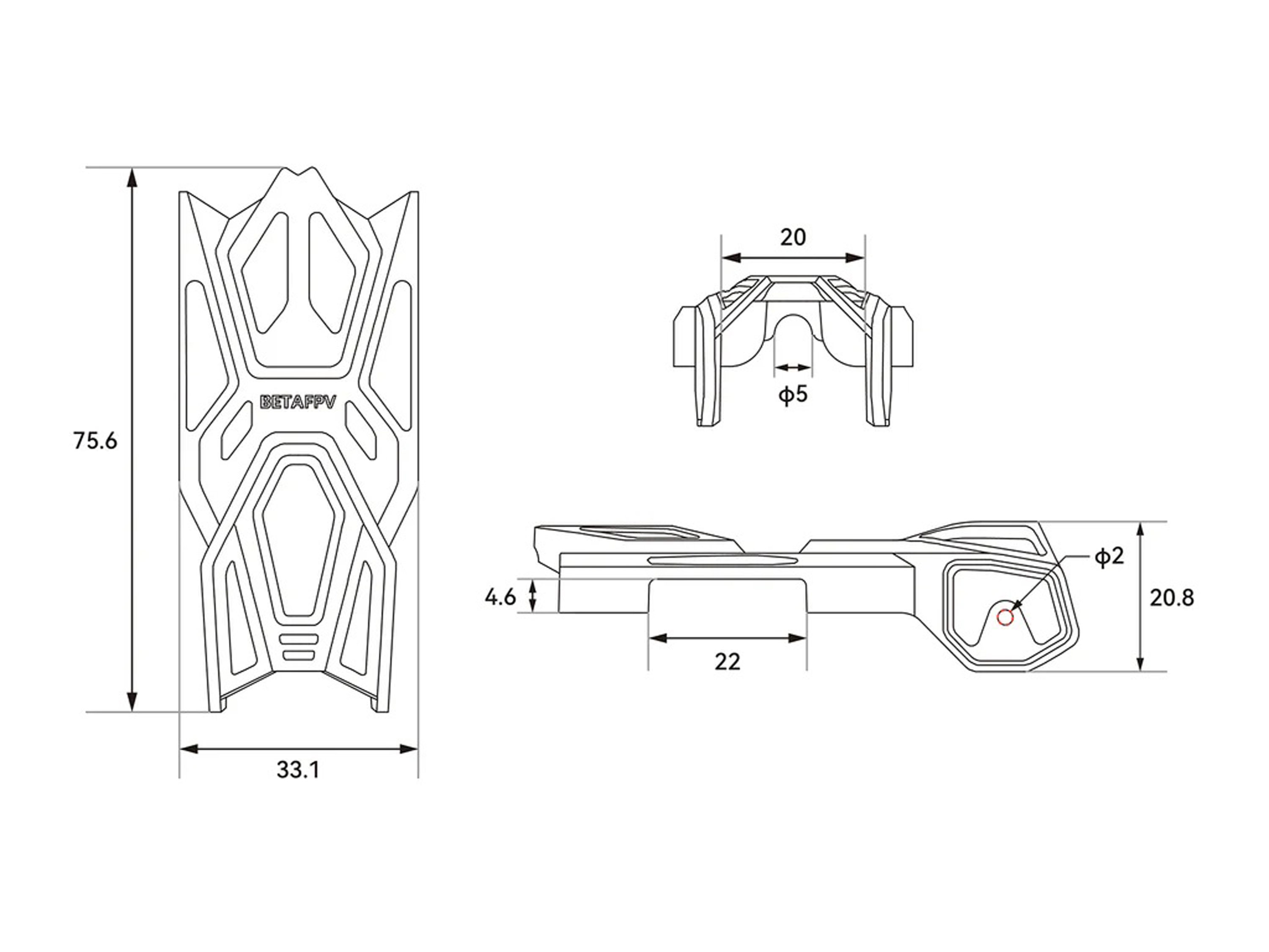Рама BetaFPV Pavo Femto (Black) (світлина #6)