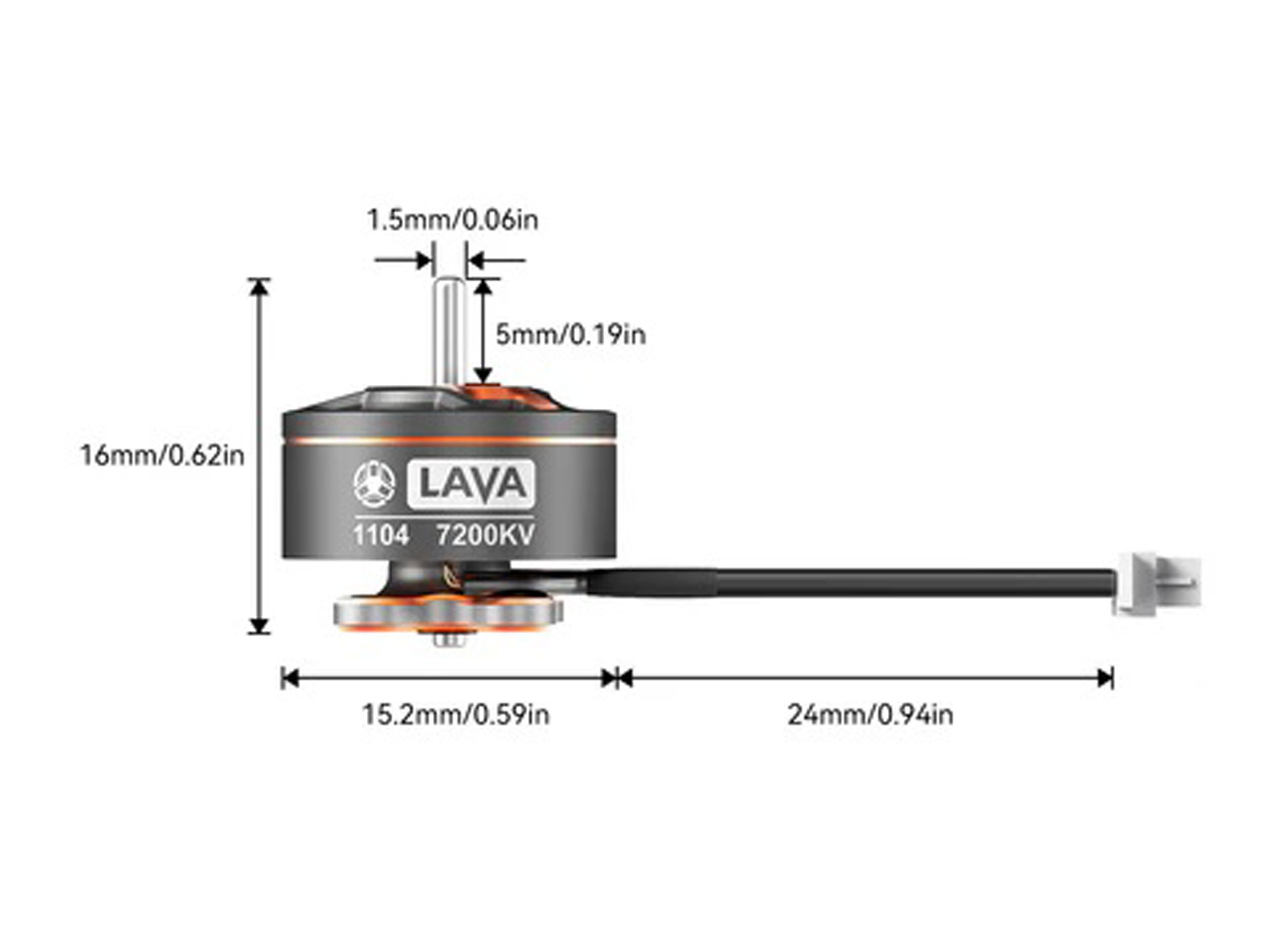Двигун безколекторний BetaFPV LAVA 1104-7200kv (дріт 24мм) (світлина #3)