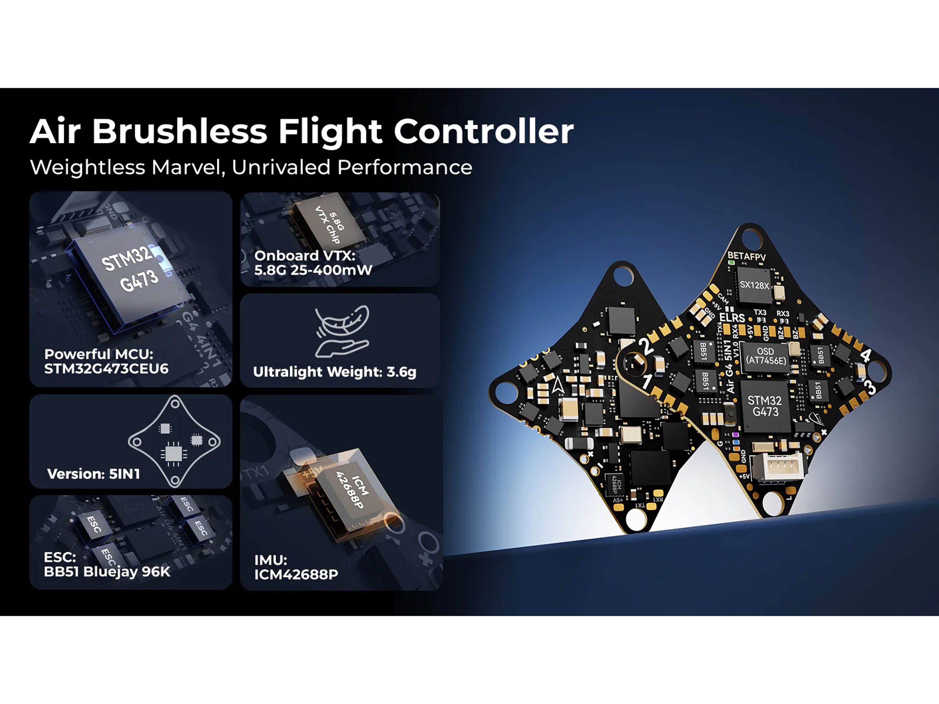 Квадрокоптер BetaFPV Air65 Freestyle (ELRS 2.4ГГц) (світлина #8)