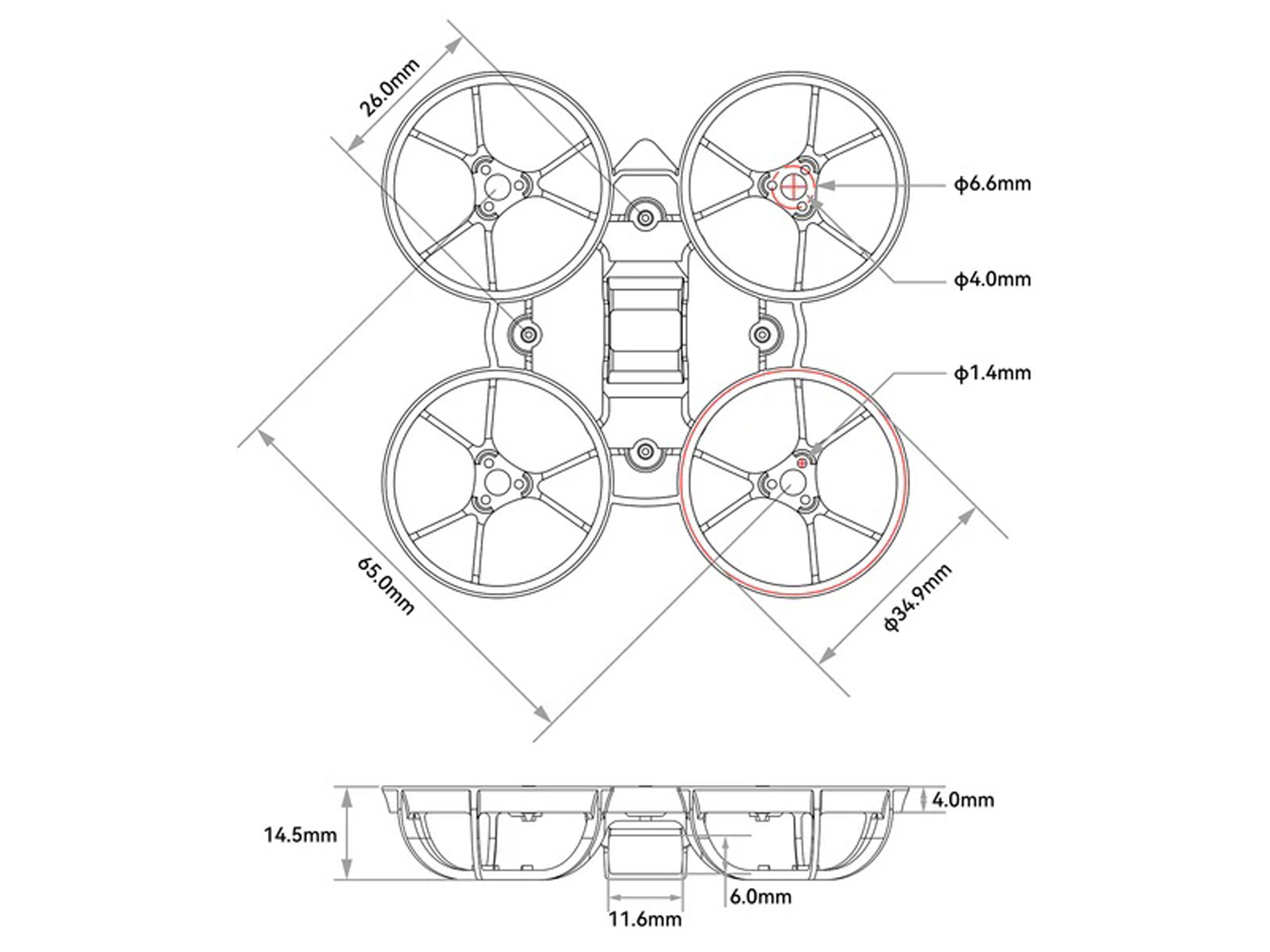 Рама BetaFPV Air65 Whoop (Transparent Blue) (світлина #3)