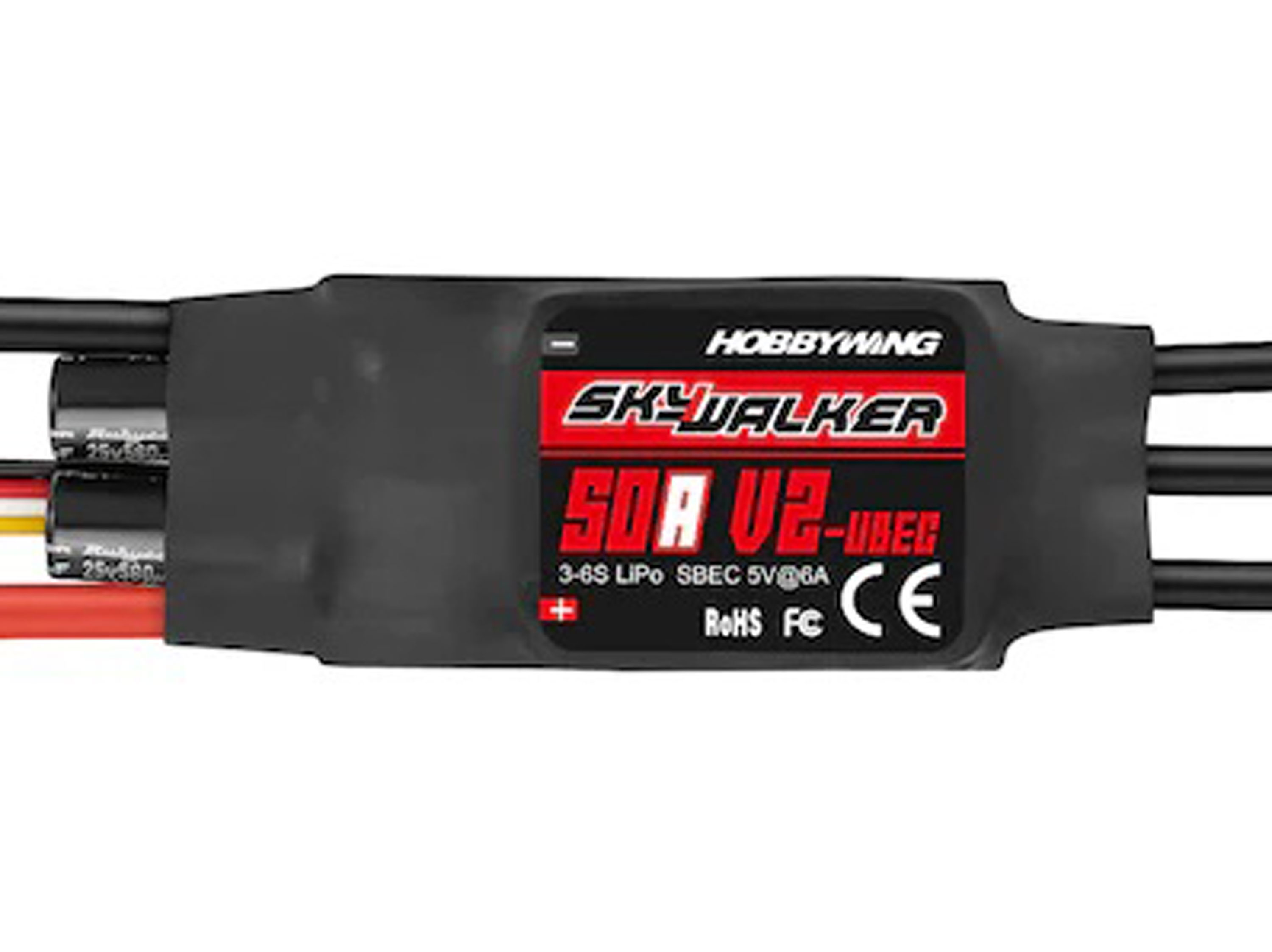 Регулятор безколекторний Hobbywing SkyWalker 50A V2 (3-6S) (світлина #1)