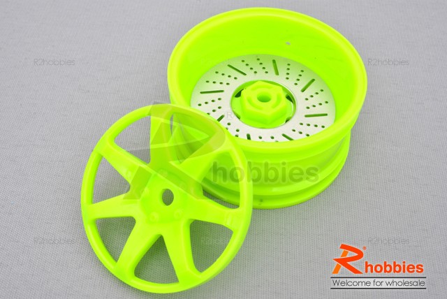 Комплект дисків коліс для шосейних автомоделей 1/10 (зелені) (світлина #1)